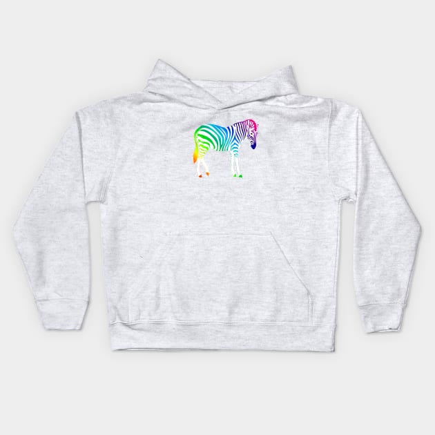 Rainbow Zebra Kids Hoodie by SandraKC